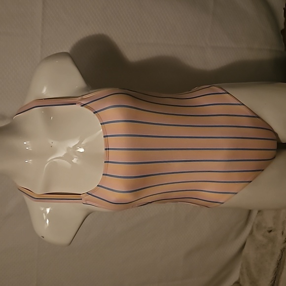 HAUTE SWIMWEAR One Piece Sexy Striped Bathing Suit-Monokini Swimwear-NWOT-Sz S - Picture 1 of 9